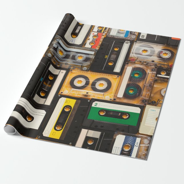 Papier Cadeau Bande audio rétro (Déroulé)