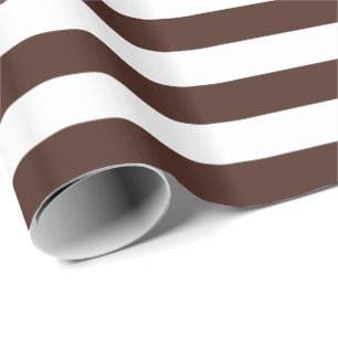 Papier Cadeau Bande Brown et blanche