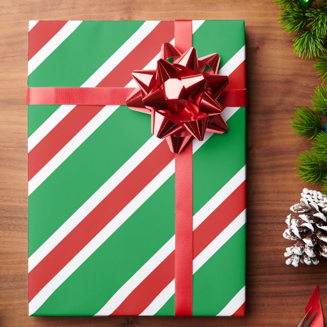 Papier Cadeau Bande de bonbons Noël Rouge Vert Blanc (Créateur téléchargé)
