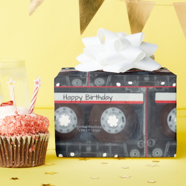 Papier Cadeau Bande de la cassette d'anniversaire (Fête d'anniversaire)