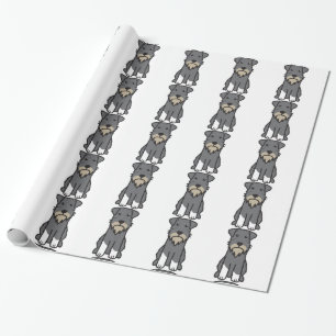 Papier Cadeau Bande dessinée de chien de Schnauzer miniature