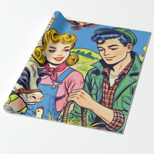 Papier Cadeau Bande dessinée de la ferme