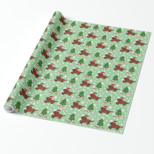 Papier Cadeau Bande dessinée de Noël de teckel