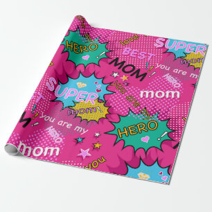 Papier Cadeau Bande dessinée de Super Maman