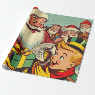Papier Cadeau Bande dessinée du Père Noël