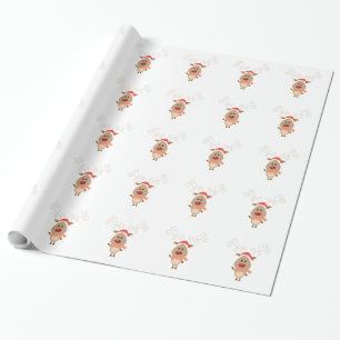 Papier Cadeau Bande dessinée mignonne de renne