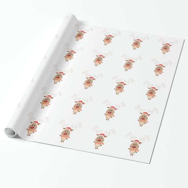 Papier Cadeau Bande dessinée mignonne de renne (Déroulé)