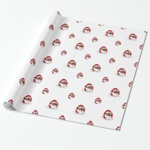 Papier Cadeau Bande dessinée noire du père noël