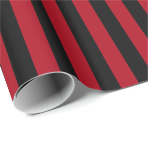 Papier Cadeau Bande rouge foncé/noire