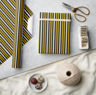 Papier Cadeau Bandes arc-en-ciel blanc jaune
