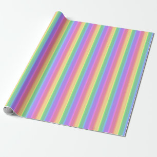 Papier Cadeau Bandes arc-en-ciel pastel