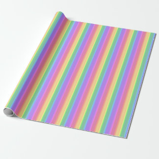 Papier Cadeau Bandes arc-en-ciel pastel