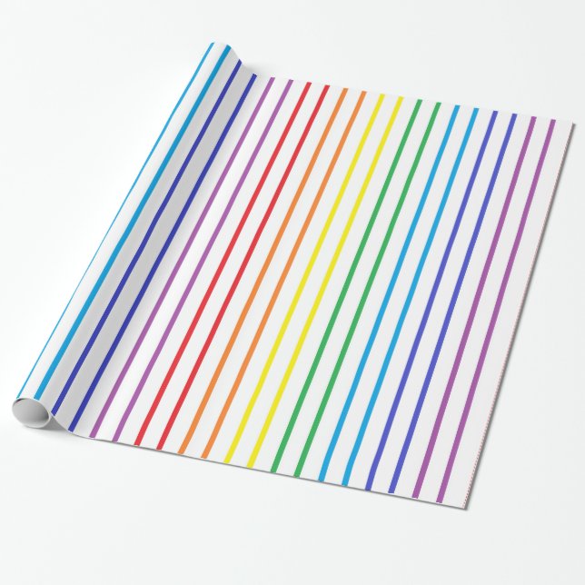 Papier Cadeau Bandes arc-en-ciel verticales (Déroulé)