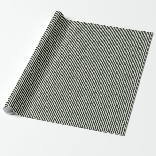 Papier Cadeau Bandes asymétriques vert foncé et gris clair (Déroulé)