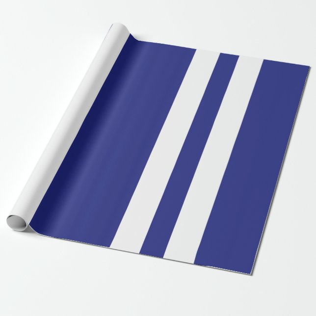 Papier Cadeau Bandes bleues et blanches de la marine (Déroulé)