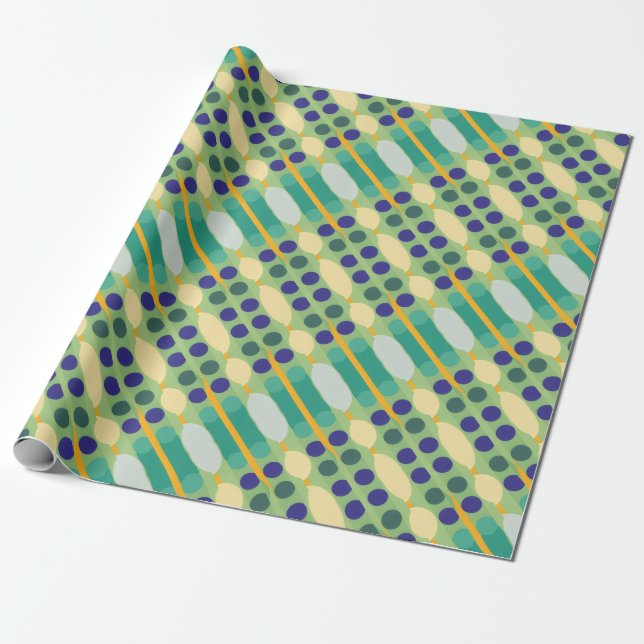Papier Cadeau Bandes de points rétro (Déroulé)