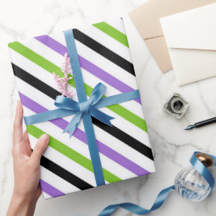 Papier Cadeau Bandes d'Halloween - Motif diagonal gras