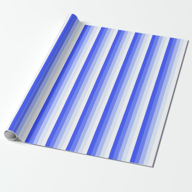 Papier Cadeau Bandes d'ombre bleu royal (Déroulé)
