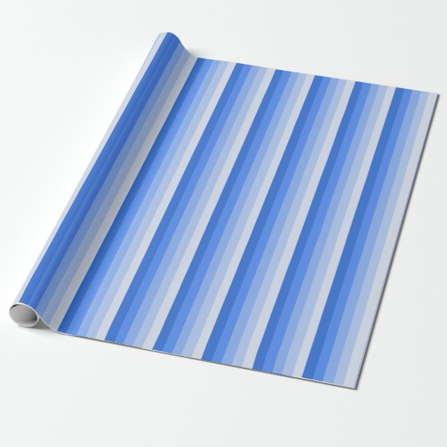 Papier Cadeau Bandes d'ombre bleues (Déroulé)