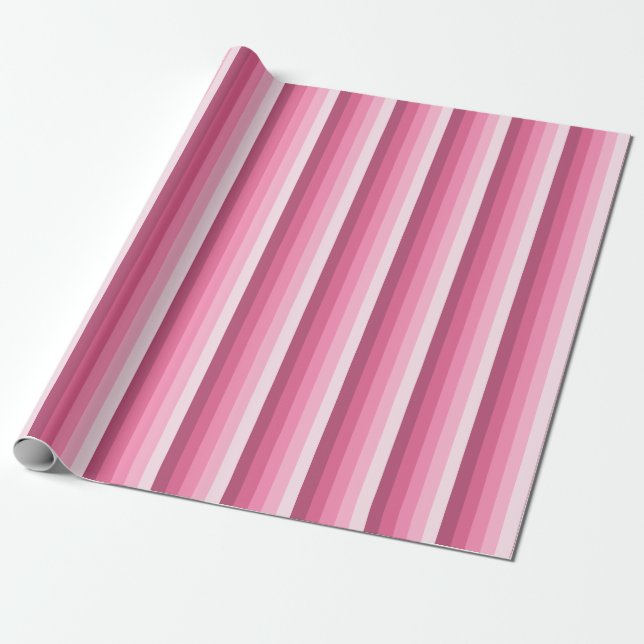 Papier Cadeau Bandes d'ombre rose (Déroulé)