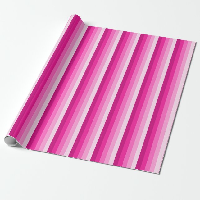 Papier Cadeau Bandes d'ombre rose chaud (Déroulé)