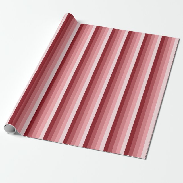 Papier Cadeau Bandes d'ombre rouges (Déroulé)