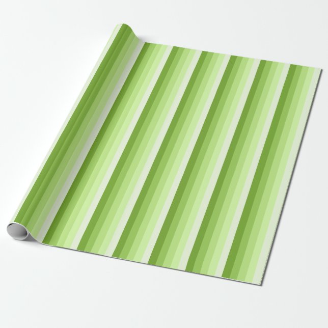 Papier Cadeau Bandes d'ombre vert citron (Déroulé)