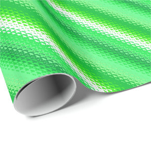Papier Cadeau Bandes en verre dépoli - vert émeraude et blanc