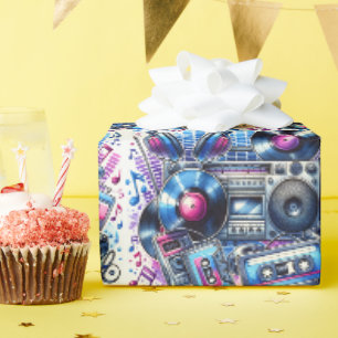 Papier Cadeau Bandes et boites de cassettes