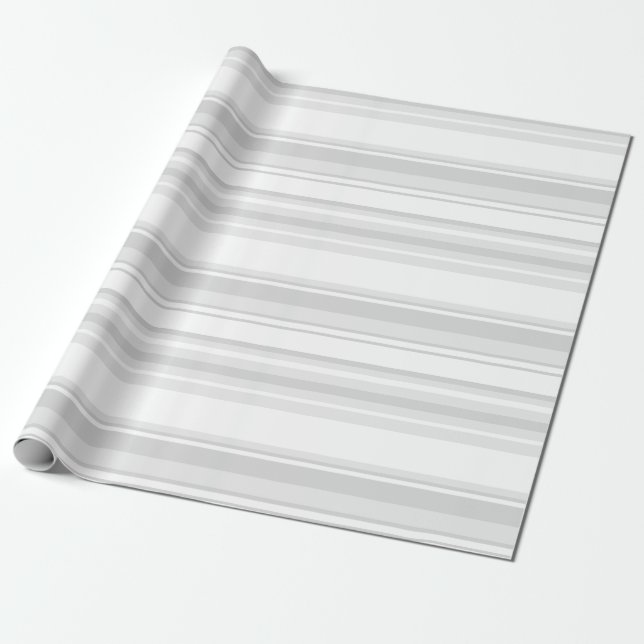 Papier Cadeau Bandes gris clair (Déroulé)