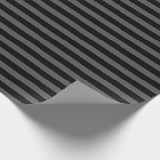 Papier Cadeau Bandes horizontales simples gris et noir