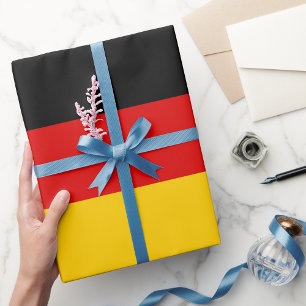 Papier Cadeau Bandes Noir Rouge Or Allemand 2,3" pour boîtes de