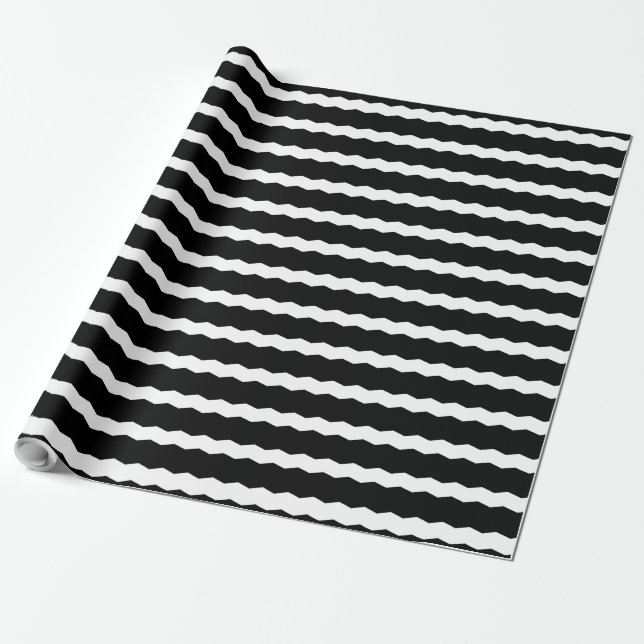 Papier Cadeau Bandes noires et blanches (Déroulé)