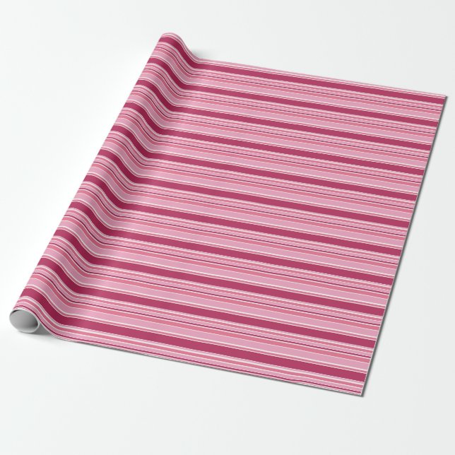 Papier Cadeau Bandes roses (Déroulé)