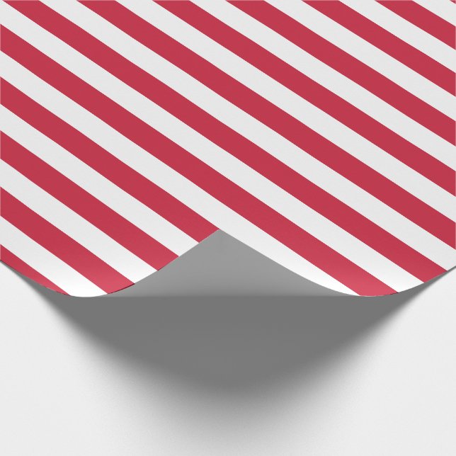 Papier Cadeau Bandes rouges et blanches (Coin)