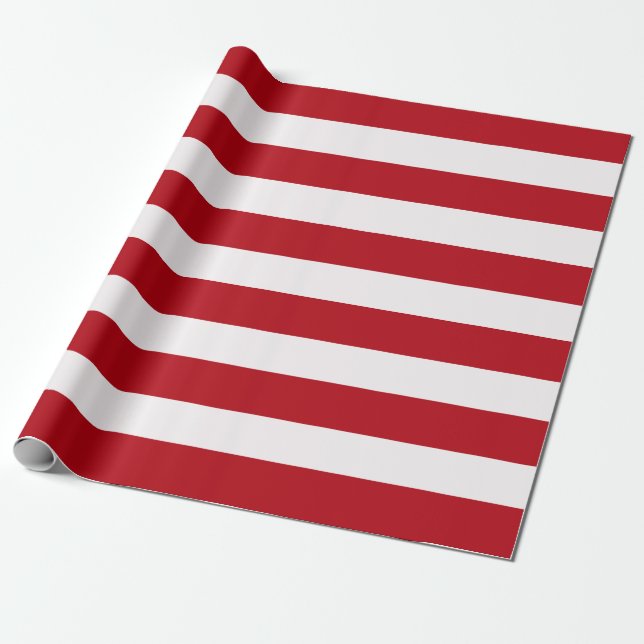 Papier Cadeau Bandes rouges et blanches (Déroulé)