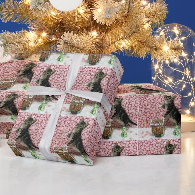 Papier Cadeau Bandit's Gingerbread House ( Chat / Kitten) (Vacances)