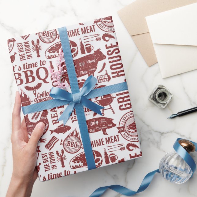 Papier Cadeau Barbecue Bbq Grillades (Cadeaux)