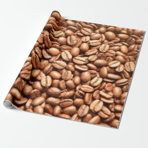 Papier Cadeau Barista Coffeehouse Shop Coffee Beans Motif