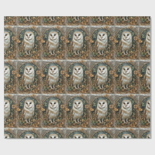 Papier Cadeau Barn Owl Forêt Celtique Cadre Pagan Nature Spirit