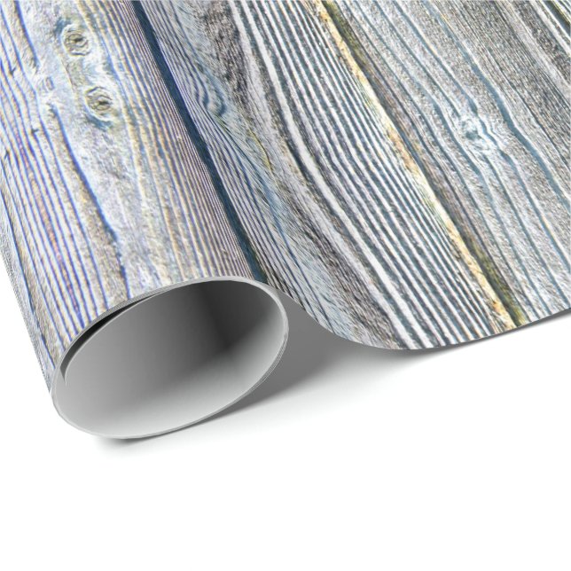 Papier Cadeau Barnwood bois grain écorce rustique (Coin rond)