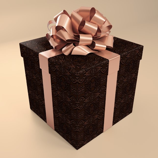 Papier Cadeau Baroque Floral Faux Motif en cuir (Créateur téléchargé)