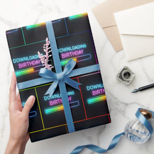 Papier Cadeau Barre de téléchargement d'ordinateur pour annivers