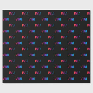 Papier Cadeau Barres de logo WMSA Gift Wrap sur fond noir mat, 6