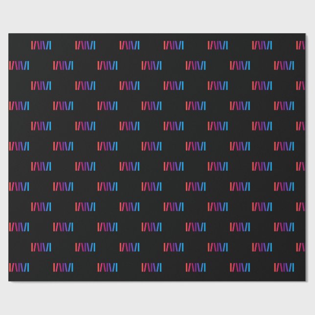 Papier Cadeau Barres de logo WMSA Gift Wrap sur fond noir mat, 6 (Plat)