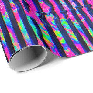 Papier Cadeau Barres de pépin de arc-en-ciel foncé