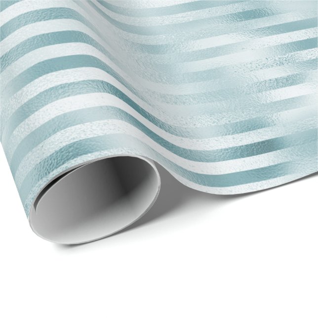 Papier Cadeau Barres de verre bleu Aqua (Coin rond)