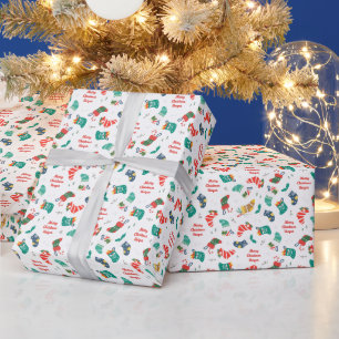 Papier Cadeau Bas de Noël Personnalisés de Fêtes