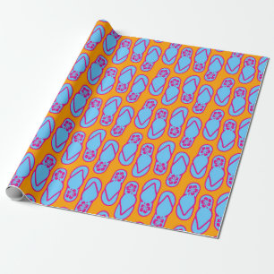 Papier Cadeau Bascules électroniques hawaïennes dans bleu et
