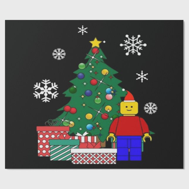 Papier Cadeau Baseball de l'arbre de Noël (Plat)